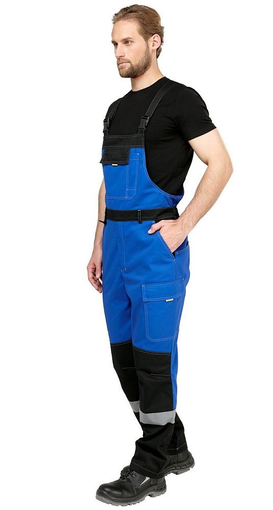 Костюм мужской рабочий летний Гудзон NEW с пк василек-черный